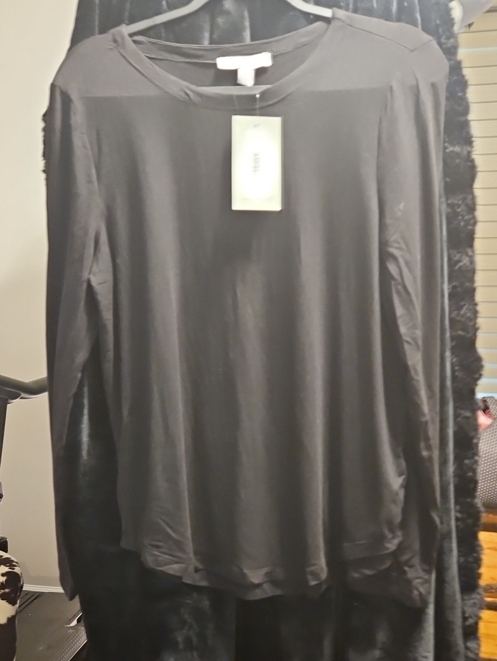KEREN hart Black Long Sleeve Blouse